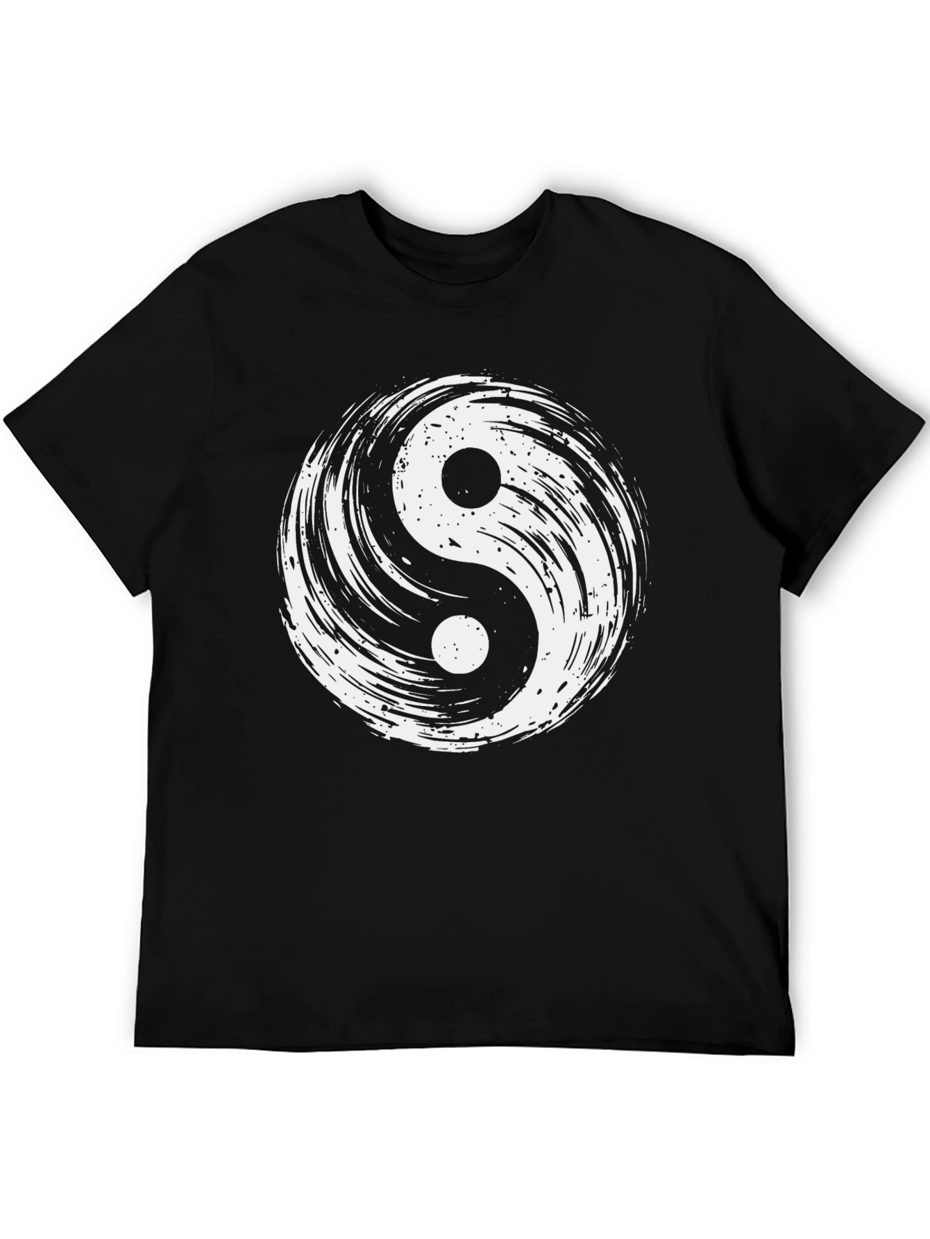 Yin Yang Graphic Tee - Black Cotton Blend T-Shirt