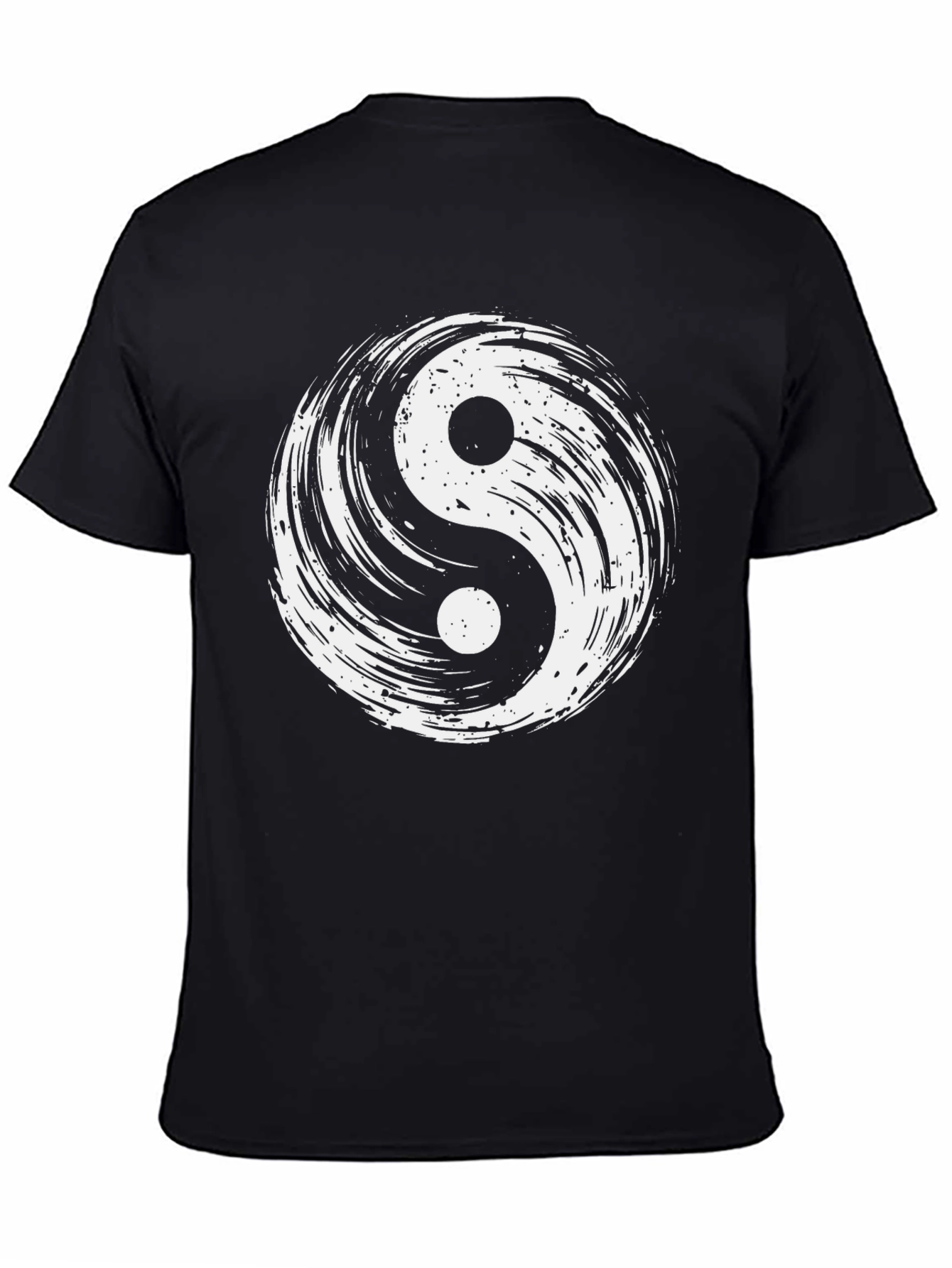 Yin Yang Graphic Tee - Black Cotton Blend T-Shirt