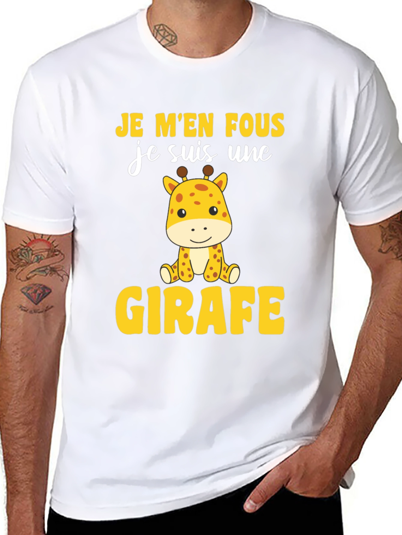 Je Men Fous Giraffe T-Shirt - Funny Animal Tee