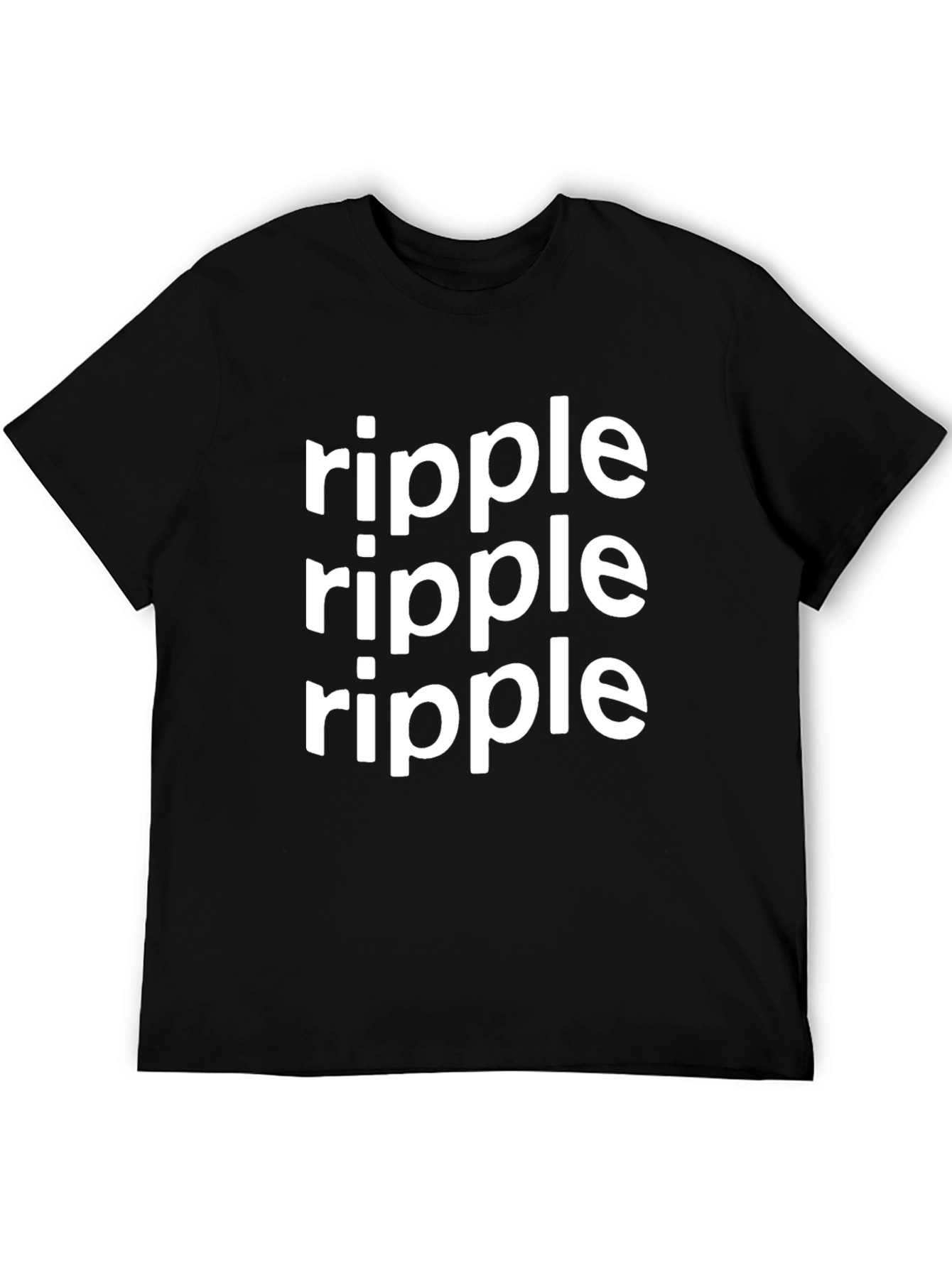 Ripple Graphic Tee - Black Cotton Casual T-Shirt