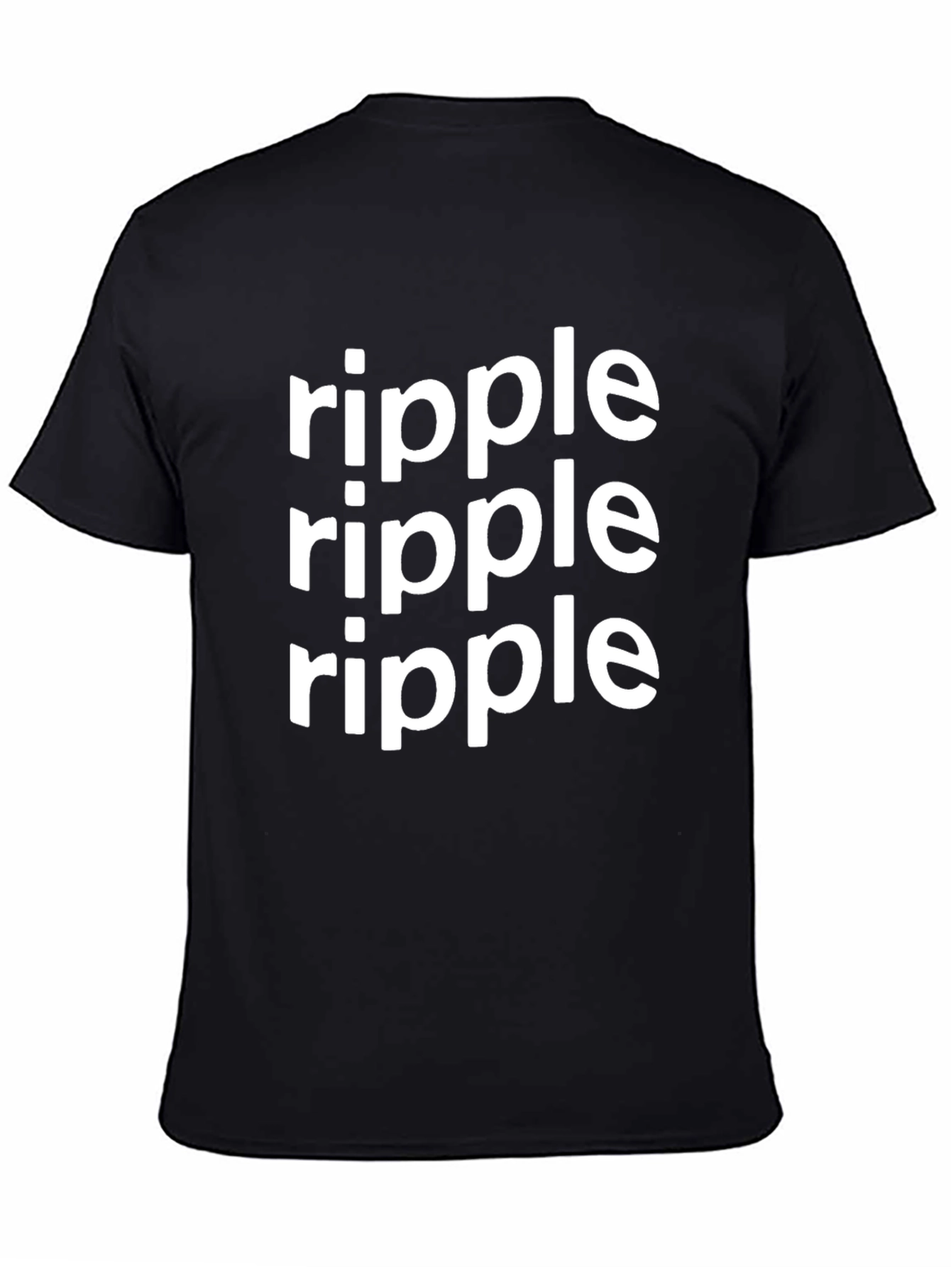 Ripple Graphic Tee - Black Cotton Casual T-Shirt