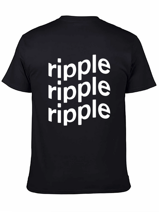 Ripple Graphic Tee - Black Cotton Casual T-Shirt