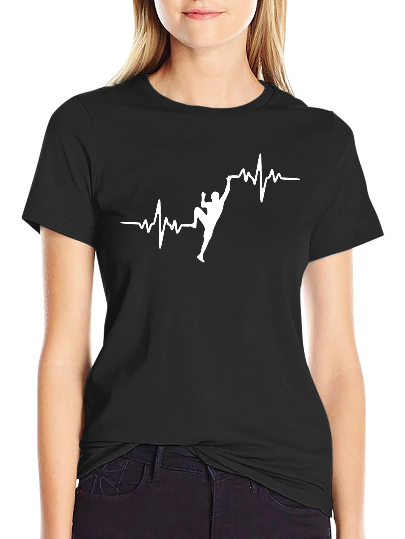 Climbing Heartbeat T-Shirt - Black