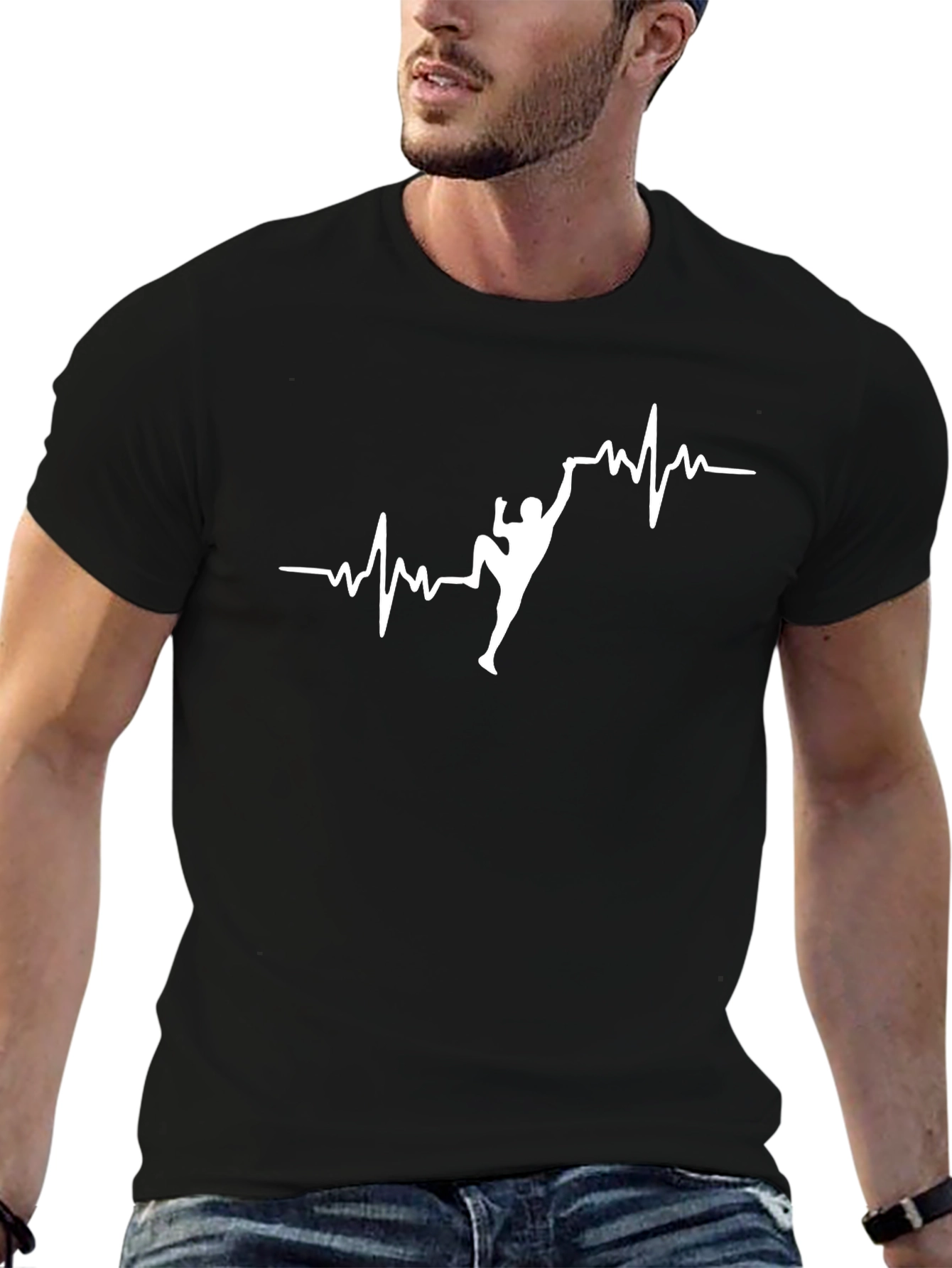 Climbing Heartbeat T-Shirt - Black