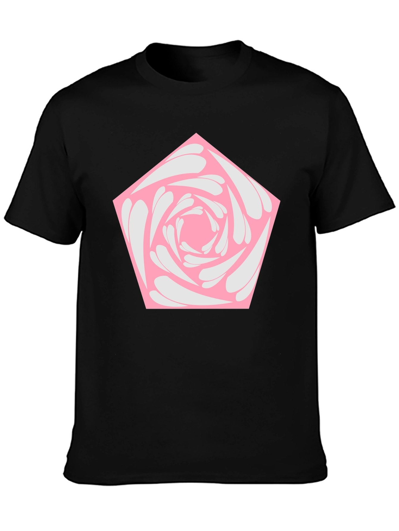 Geometric Rose Graphic Tee - Black