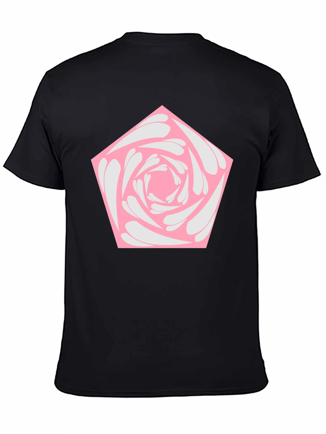 Geometric Rose Graphic Tee - Black