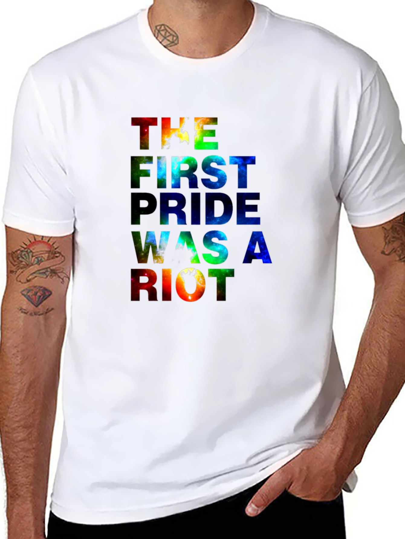 Pride Riot Graphic Tee - Black Cotton Blend