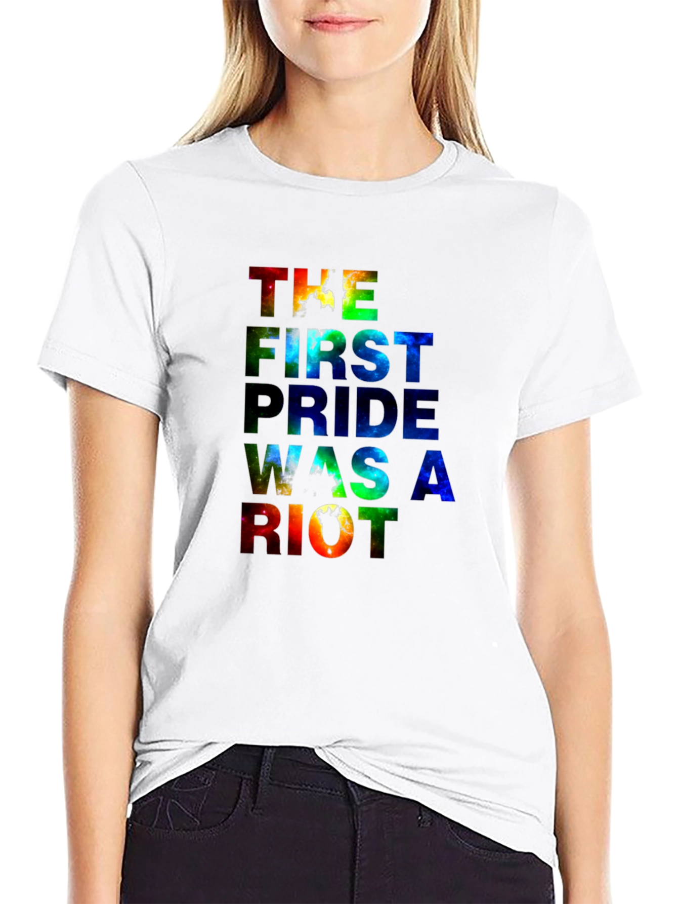 Pride Riot Graphic Tee - Black Cotton Blend