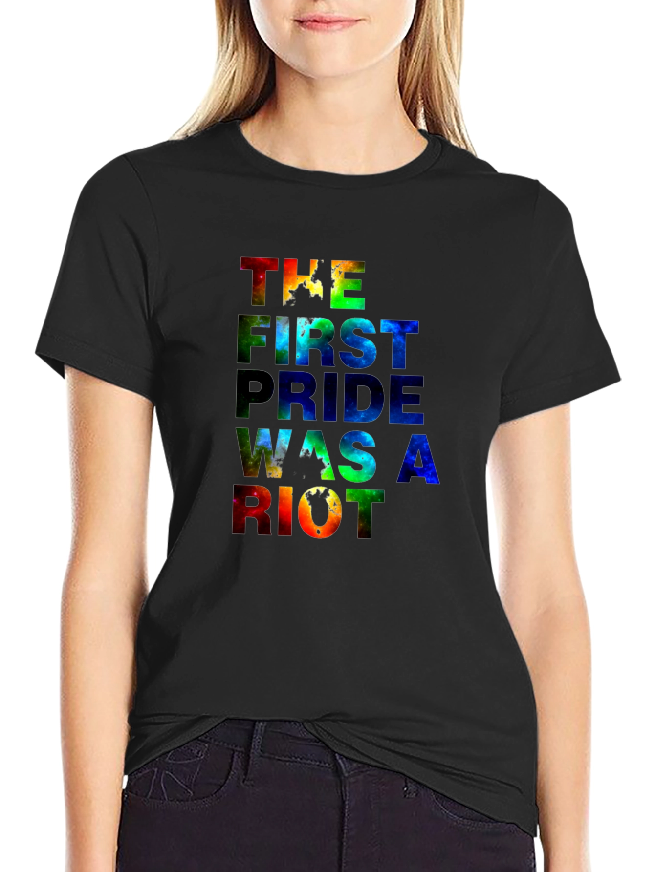 Pride Riot Graphic Tee - Black Cotton Blend