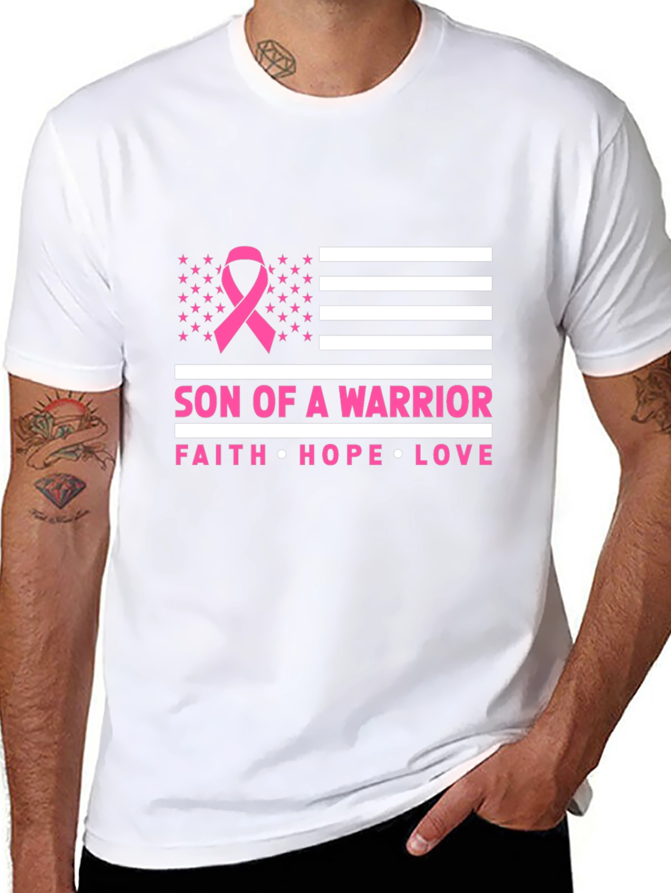 Son of a Warrior Breast Cancer Awareness T-Shirt