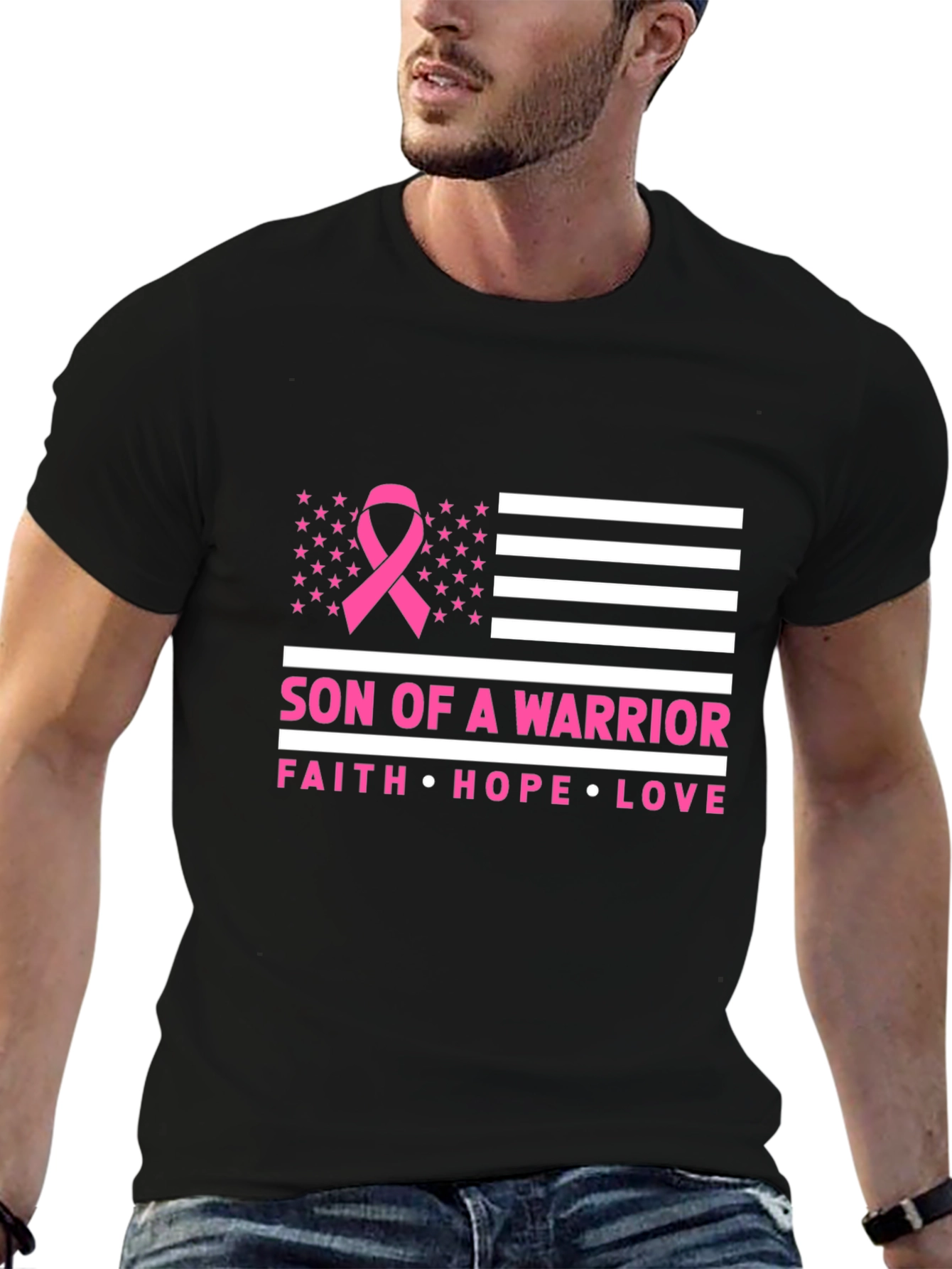 Son of a Warrior Breast Cancer Awareness T-Shirt