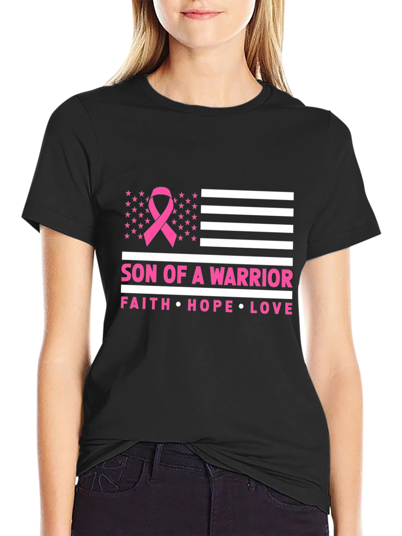 Son of a Warrior Breast Cancer Awareness T-Shirt