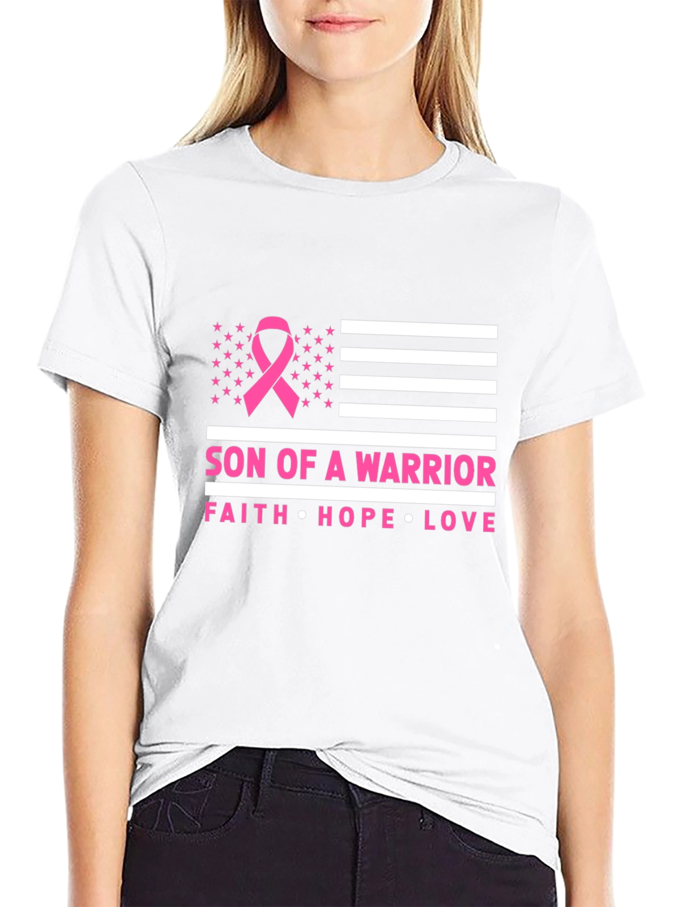 Son of a Warrior Breast Cancer Awareness T-Shirt