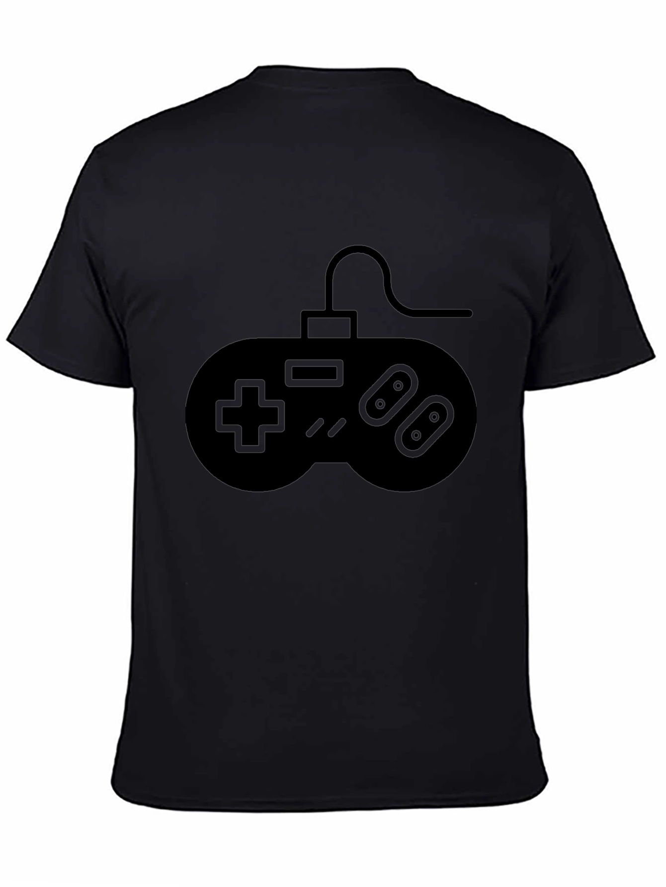 Retro Gamer Tee: Black Gamepad Graphic T-Shirt