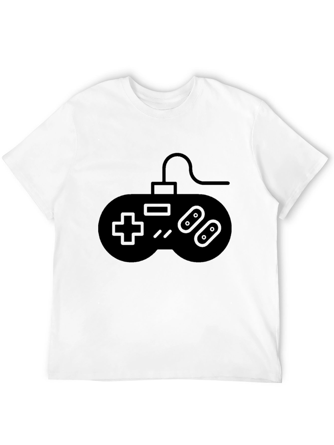 Retro Gamer Tee: Black Gamepad Graphic T-Shirt