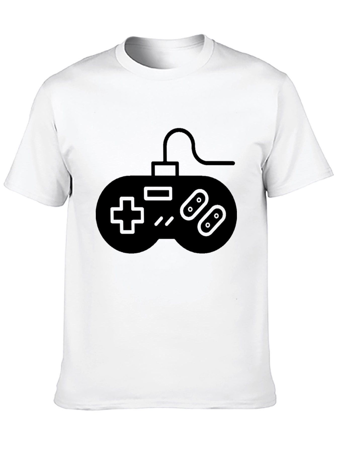 Retro Gamer Tee: Black Gamepad Graphic T-Shirt