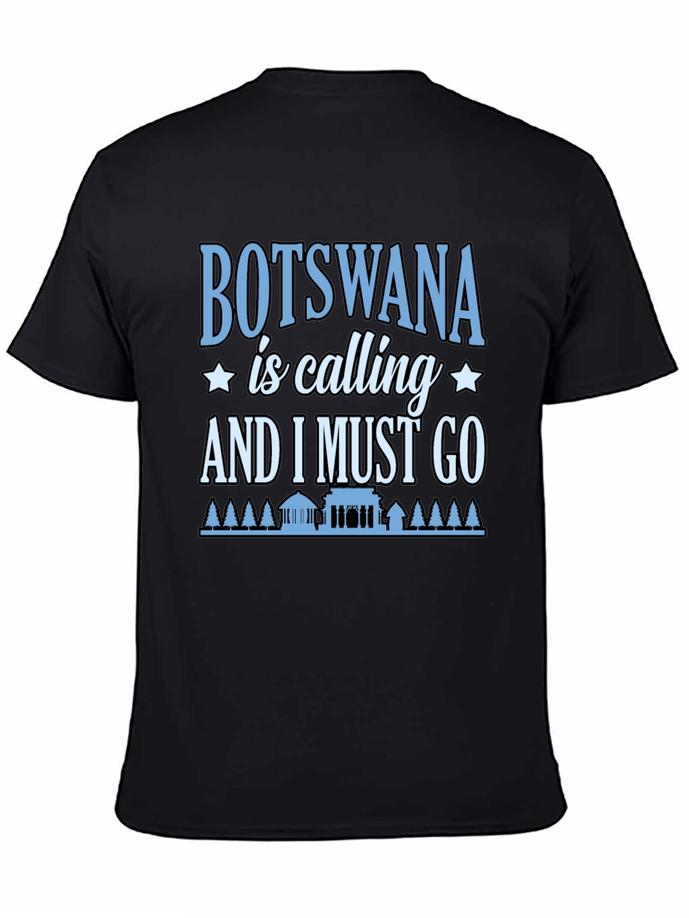Botswana Calling Graphic T-Shirt - Black