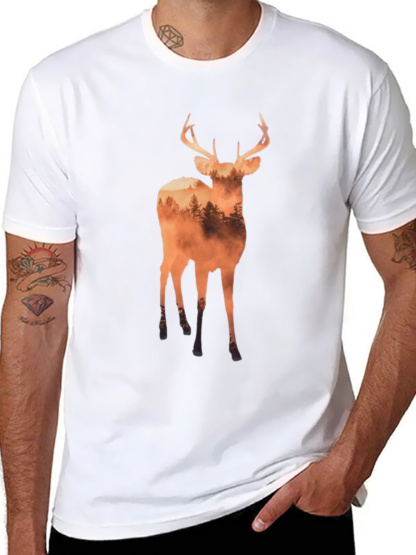 Deer Forest Graphic Tee - Nature Inspired T-Shirt
