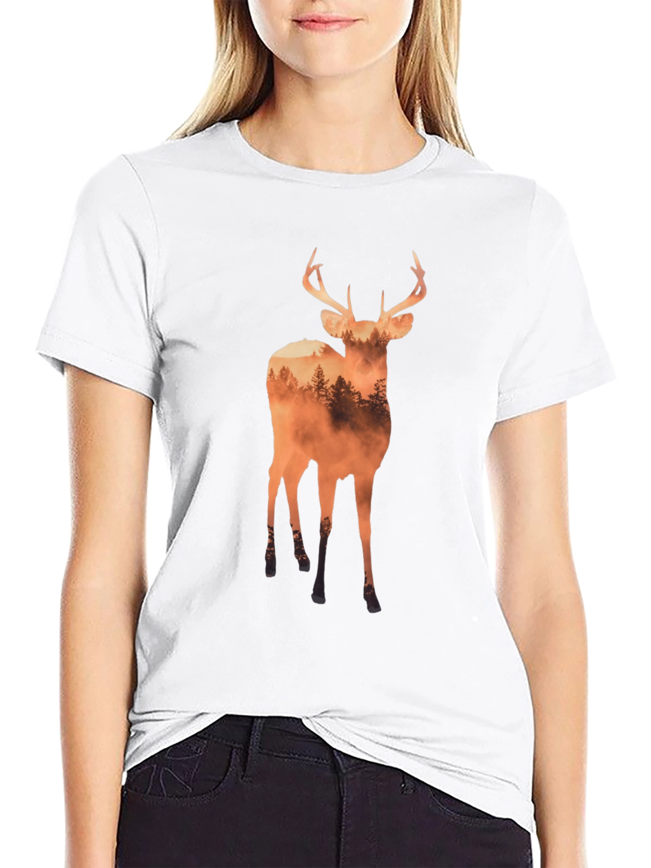 Deer Forest Graphic Tee - Nature Inspired T-Shirt