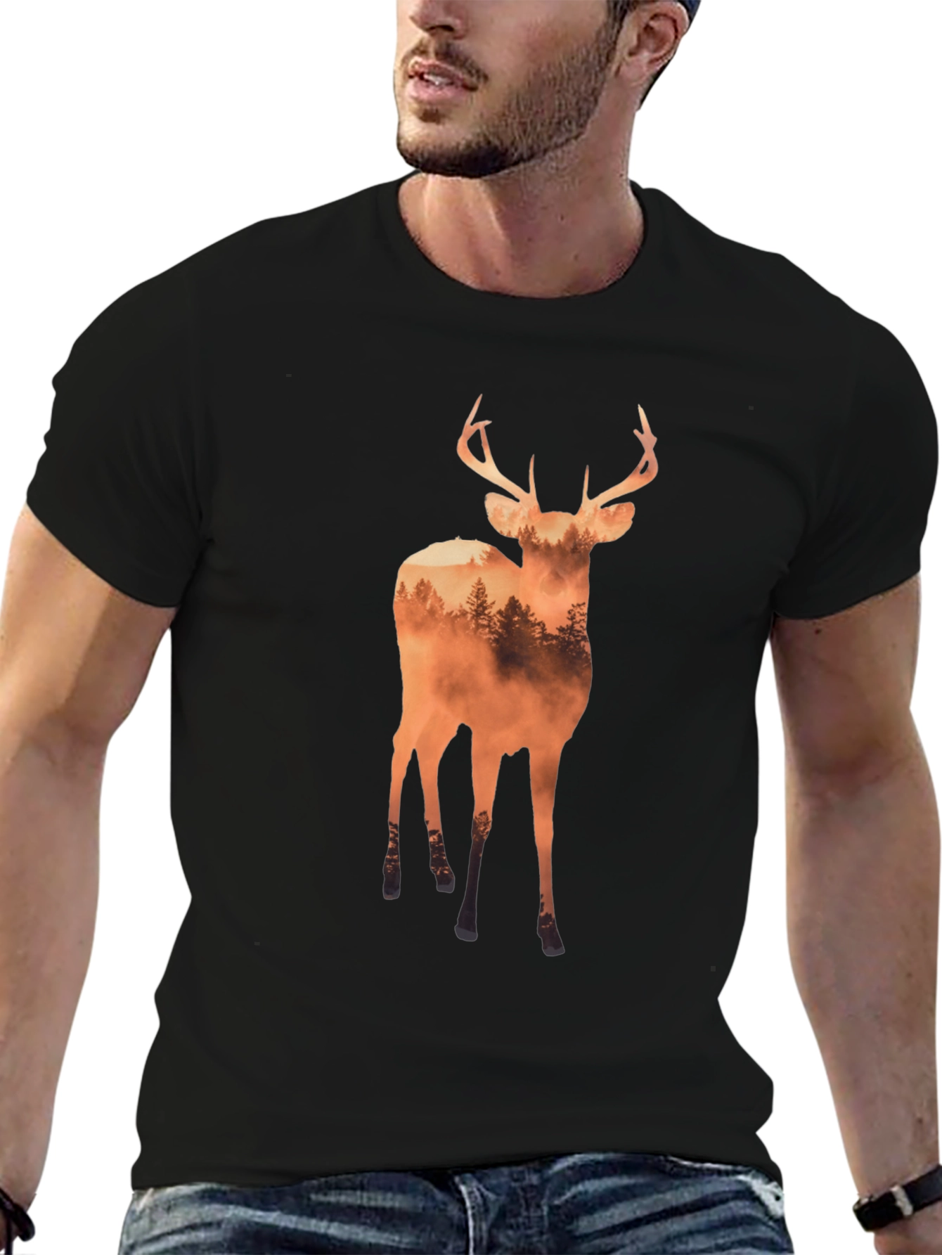 Deer Forest Graphic Tee - Nature Inspired T-Shirt