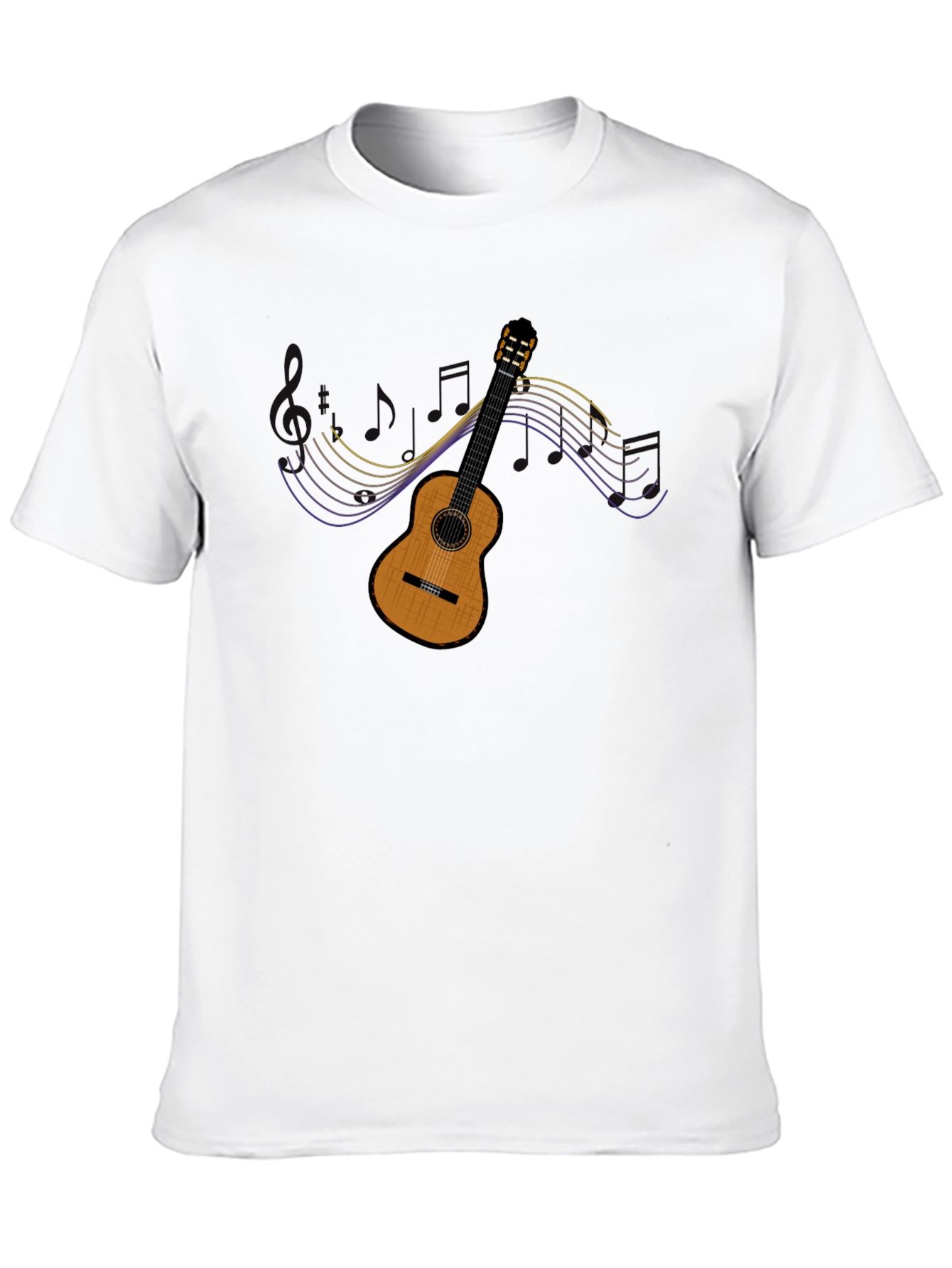 Guitar Music Graphic Black T-Shirt