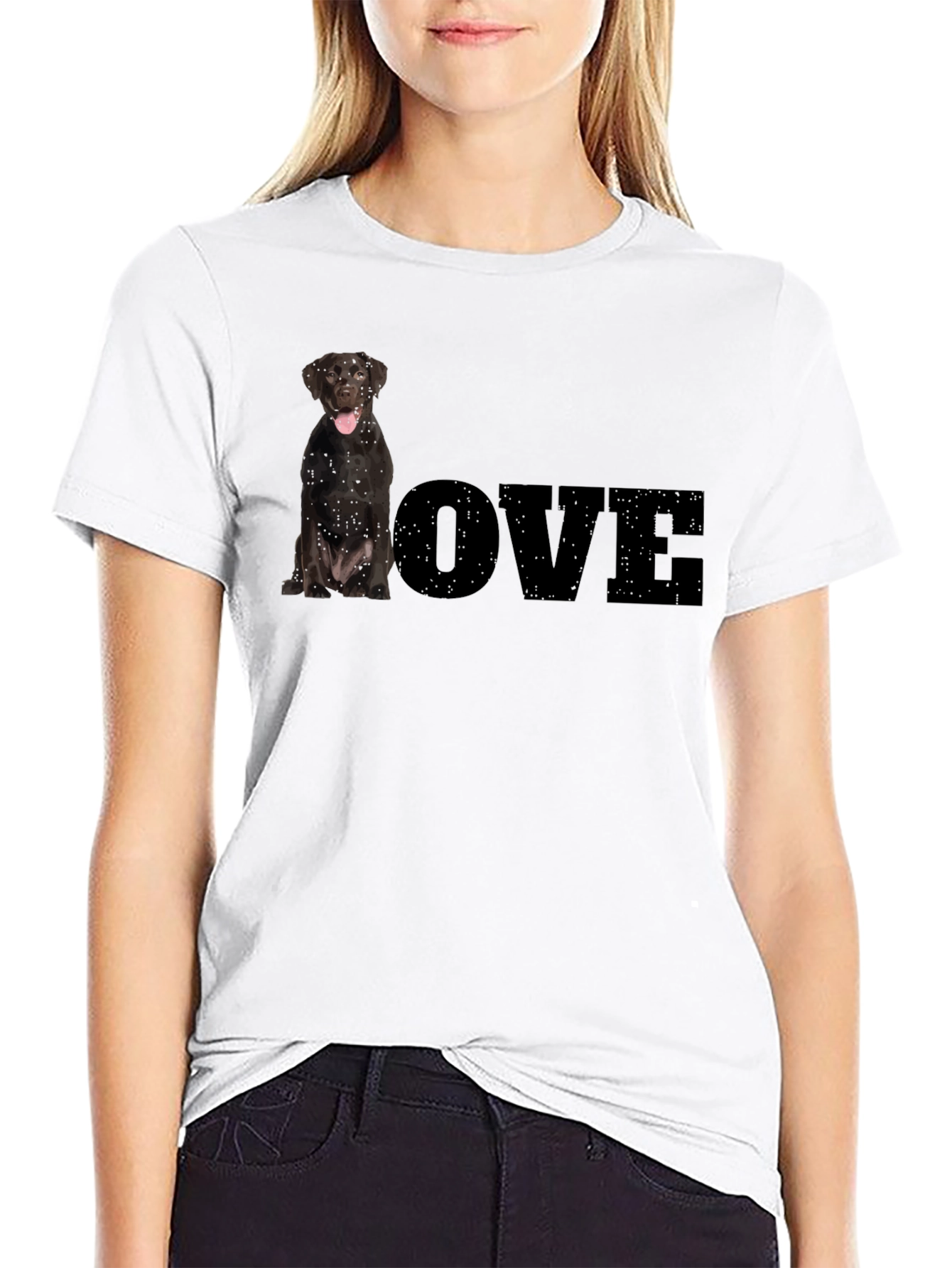 Dog Lover T-Shirt - Black Labrador LOVE