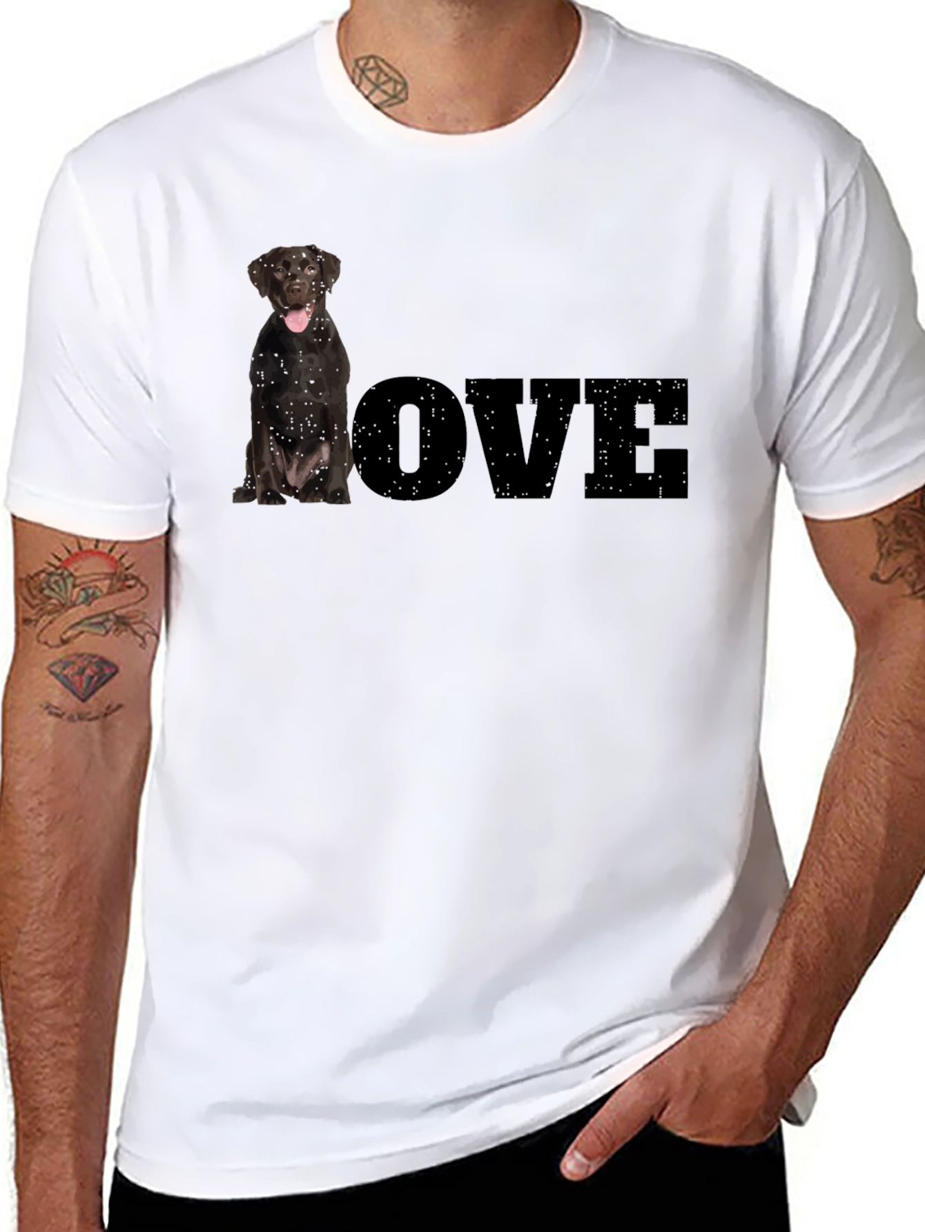 Dog Lover T-Shirt - Black Labrador LOVE