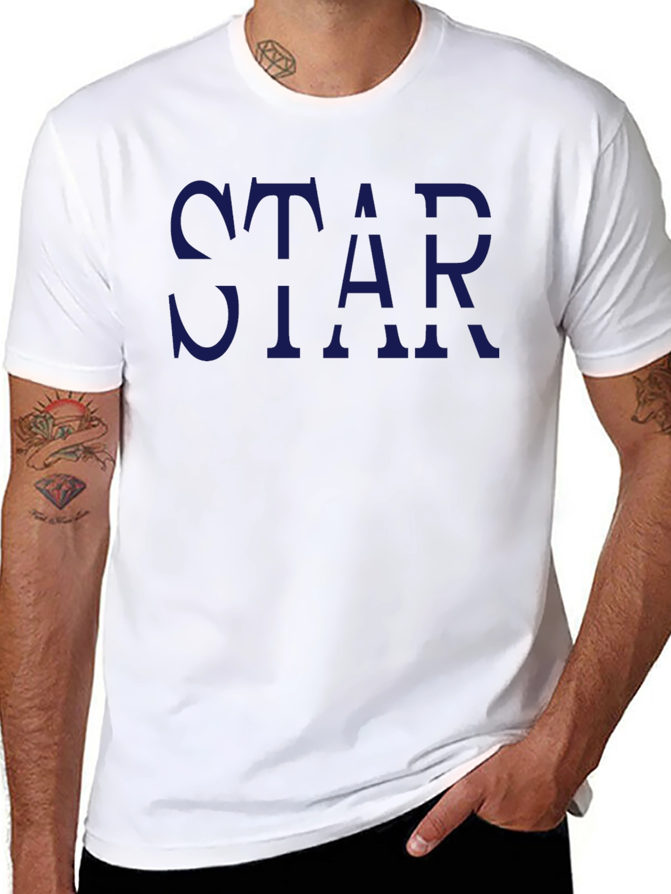 Star Graphic Print Crew Neck T-Shirt
