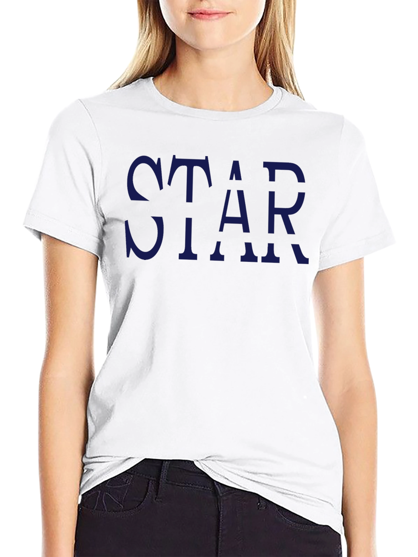 Star Graphic Print Crew Neck T-Shirt