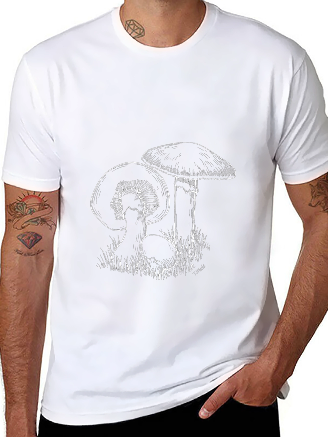 Mushroom Graphic T-Shirt - Black Cotton Tee