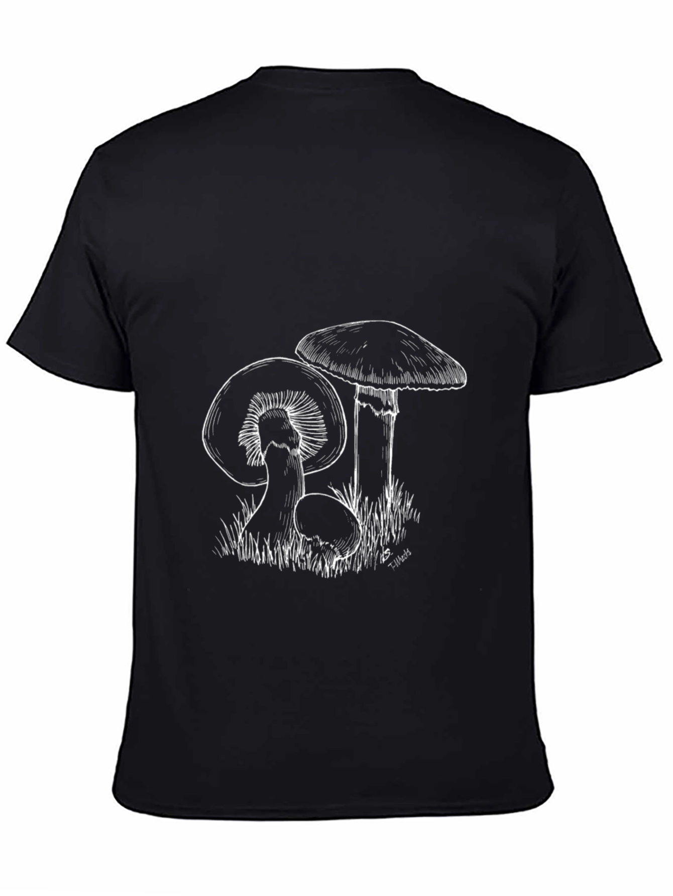 Mushroom Graphic T-Shirt - Black Cotton Tee