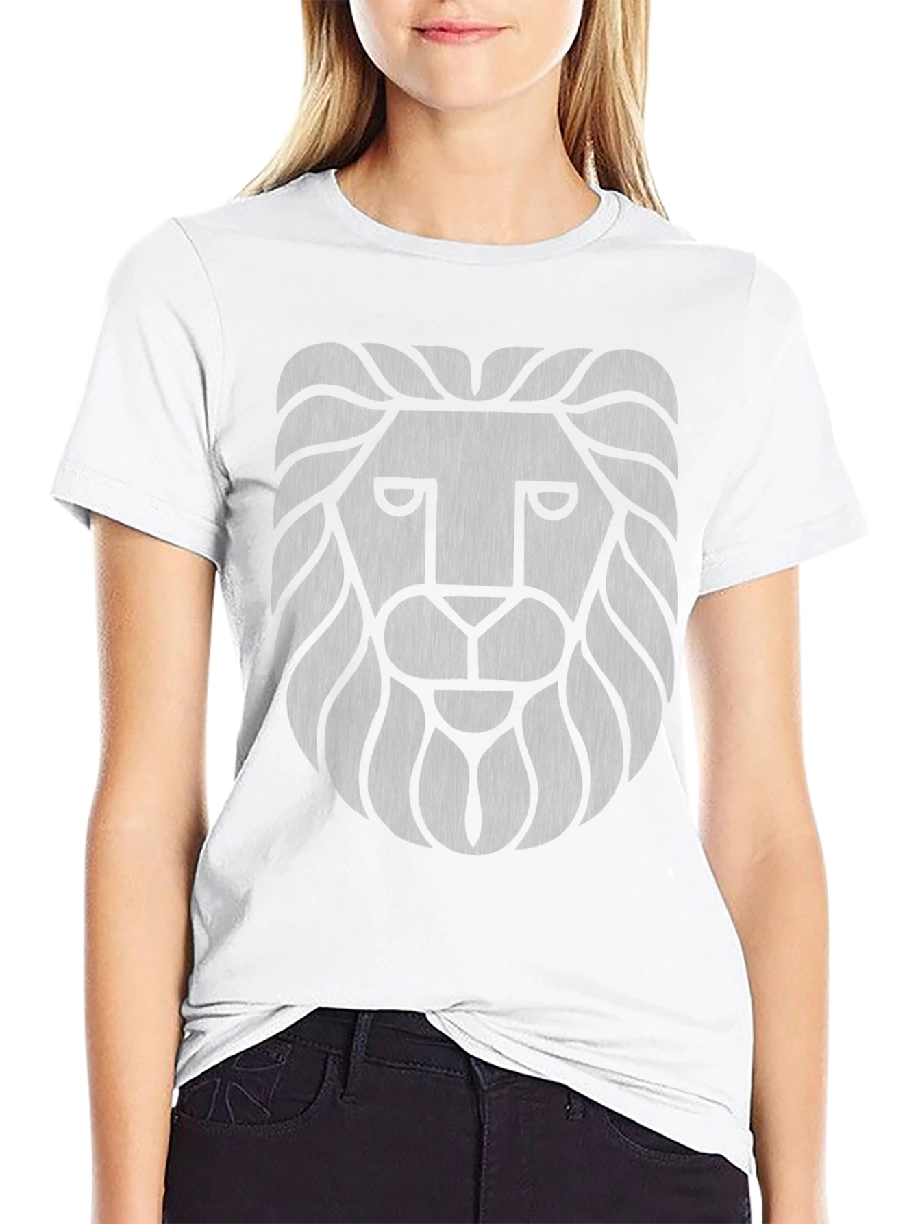 Mens Black Lion Graphic Print Tee