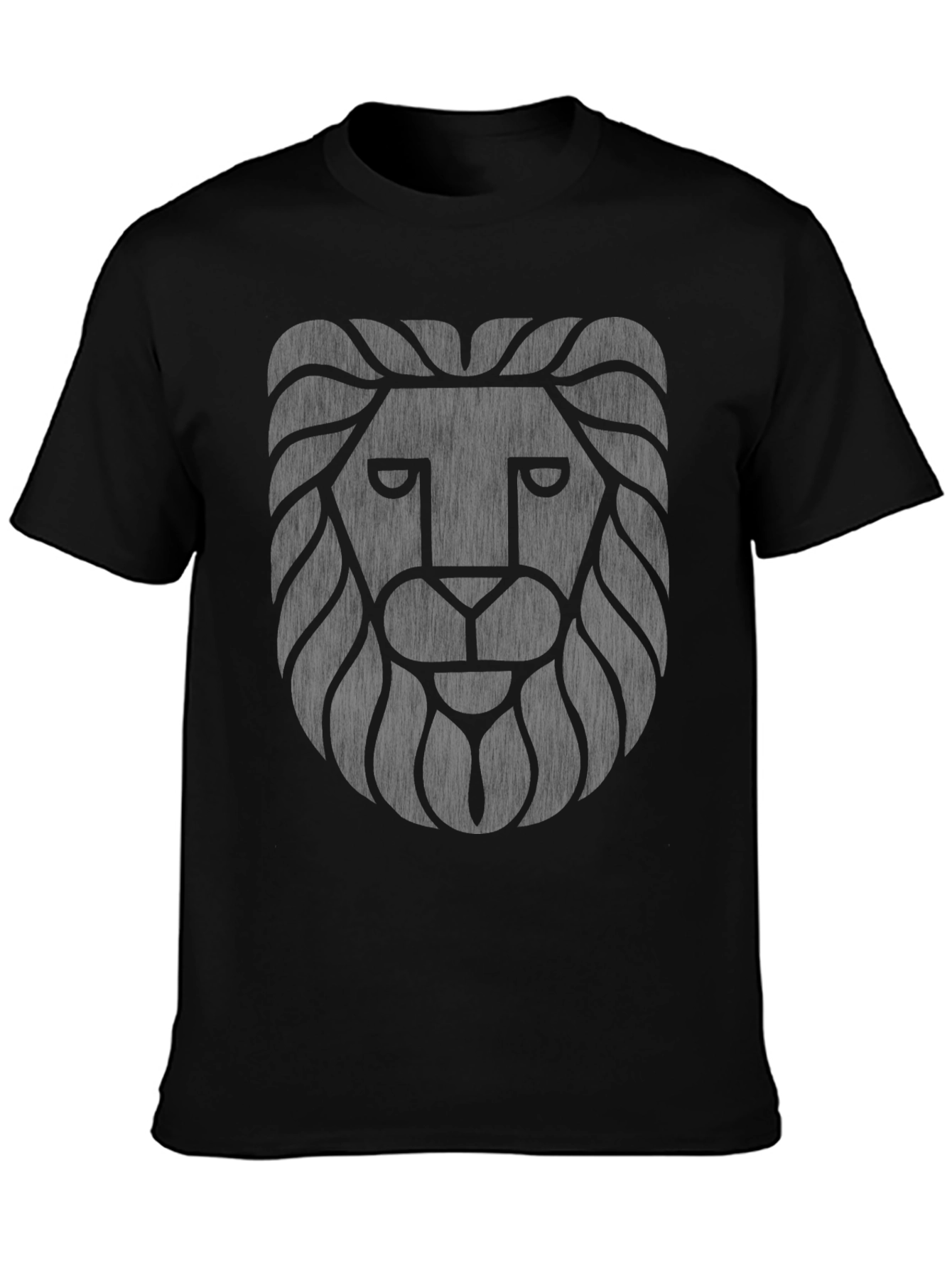 Mens Black Lion Graphic Print Tee