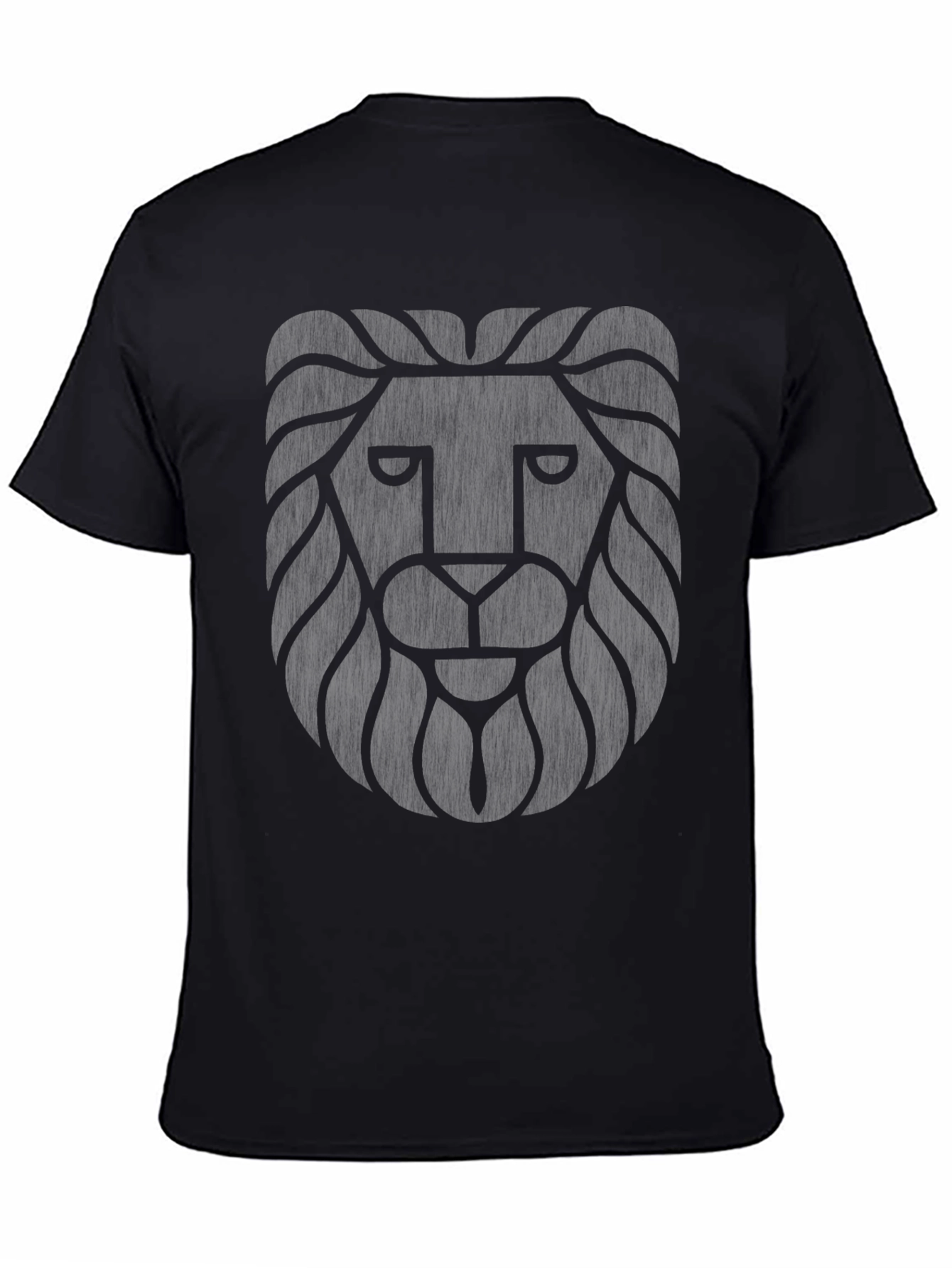 Mens Black Lion Graphic Print Tee