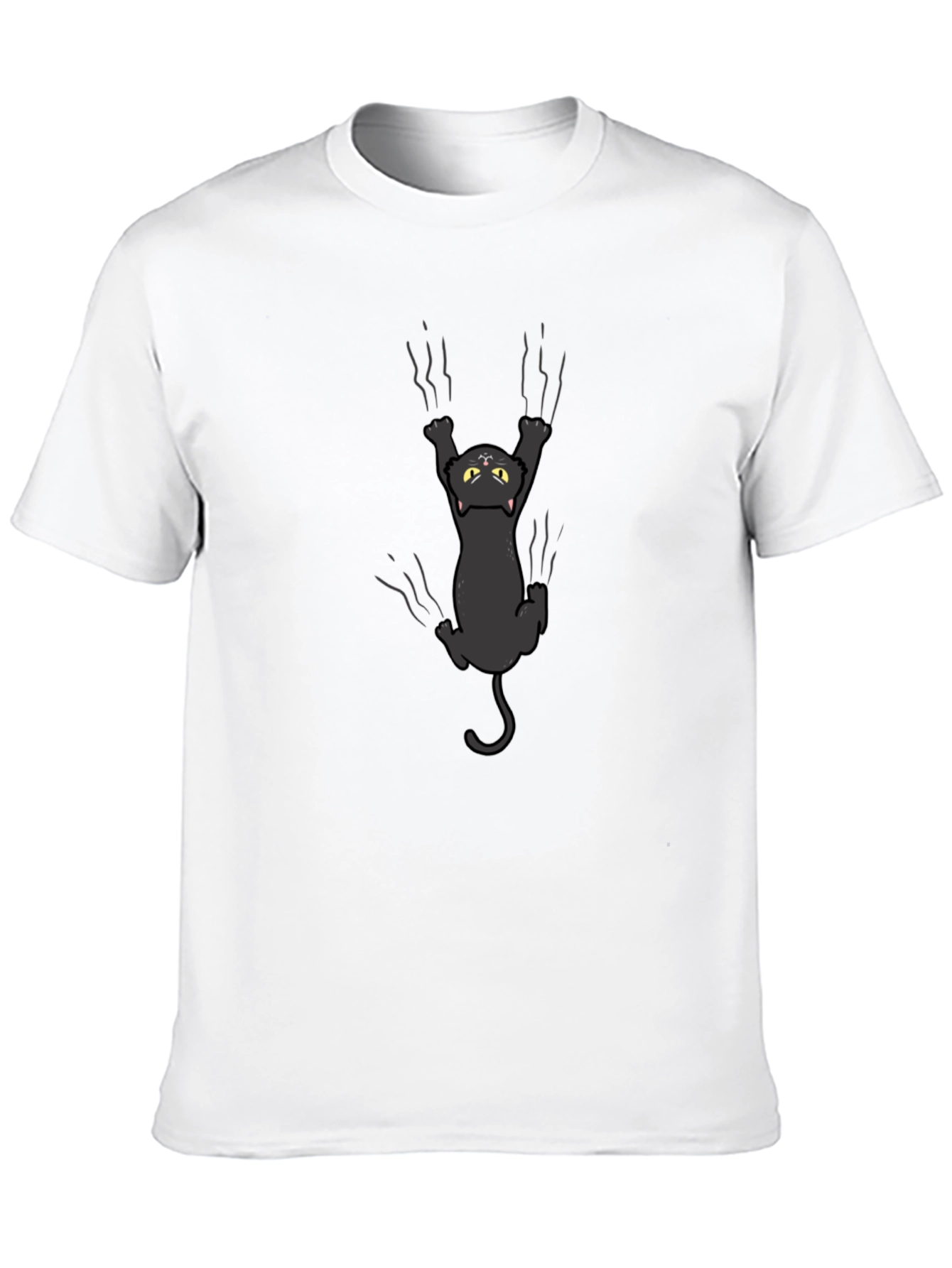 Black Cat Scratching T-Shirt - Graphic Tee
