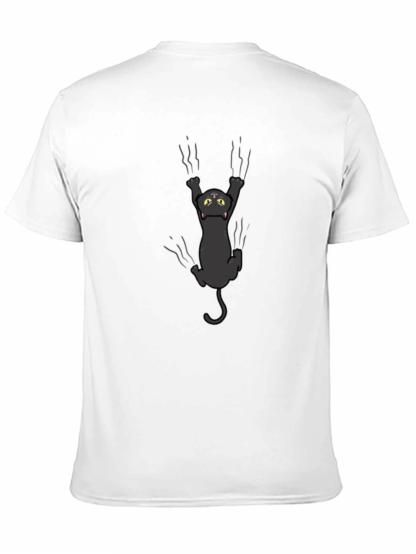 Black Cat Scratching T-Shirt - Graphic Tee