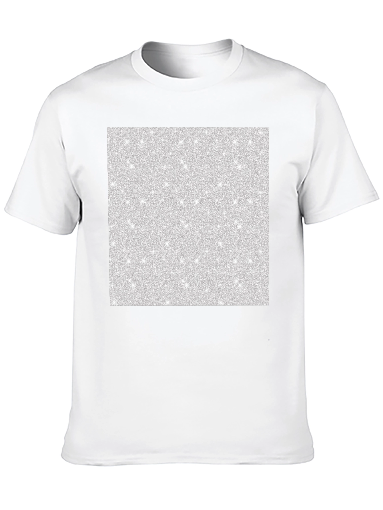 Mens Black T-Shirt with Abstract Glitter Square Design