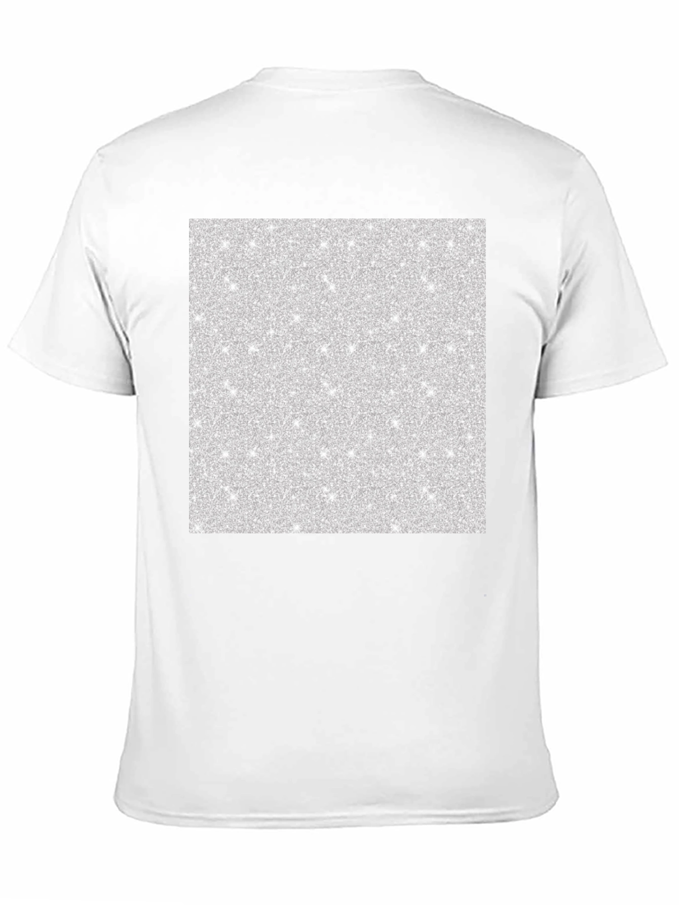 Mens Black T-Shirt with Abstract Glitter Square Design