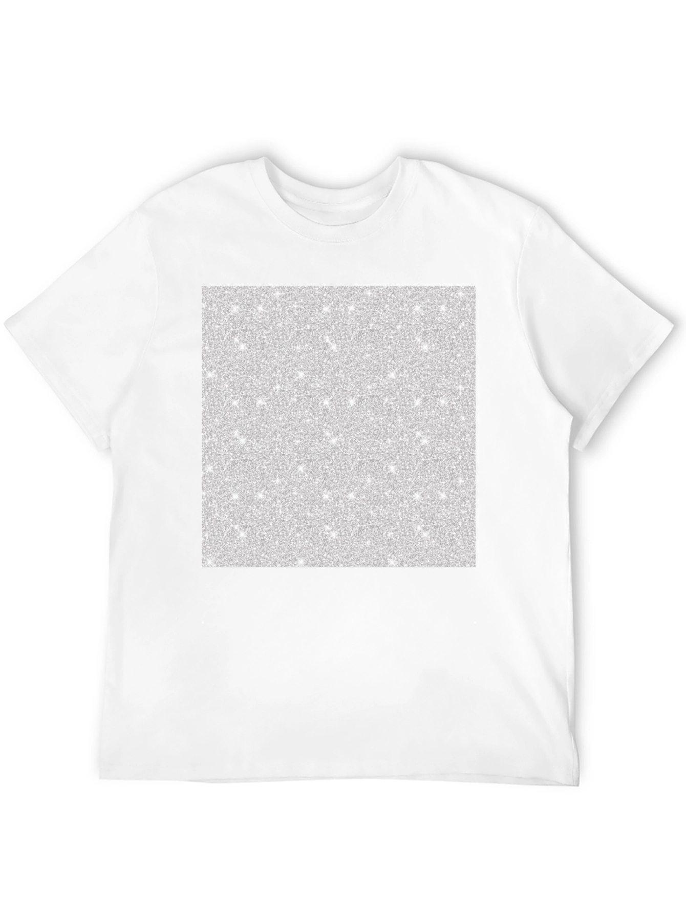 Mens Black T-Shirt with Abstract Glitter Square Design