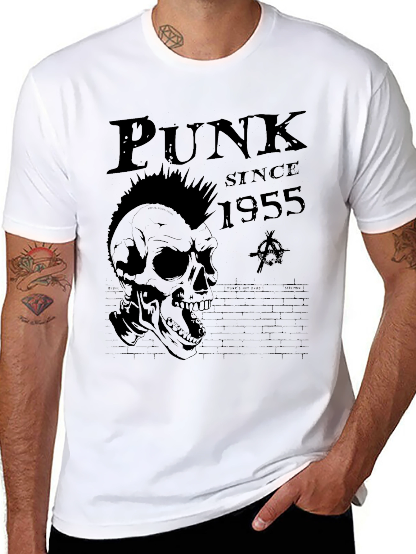 Punk Since 1955 Graphic Tee - Skull Design