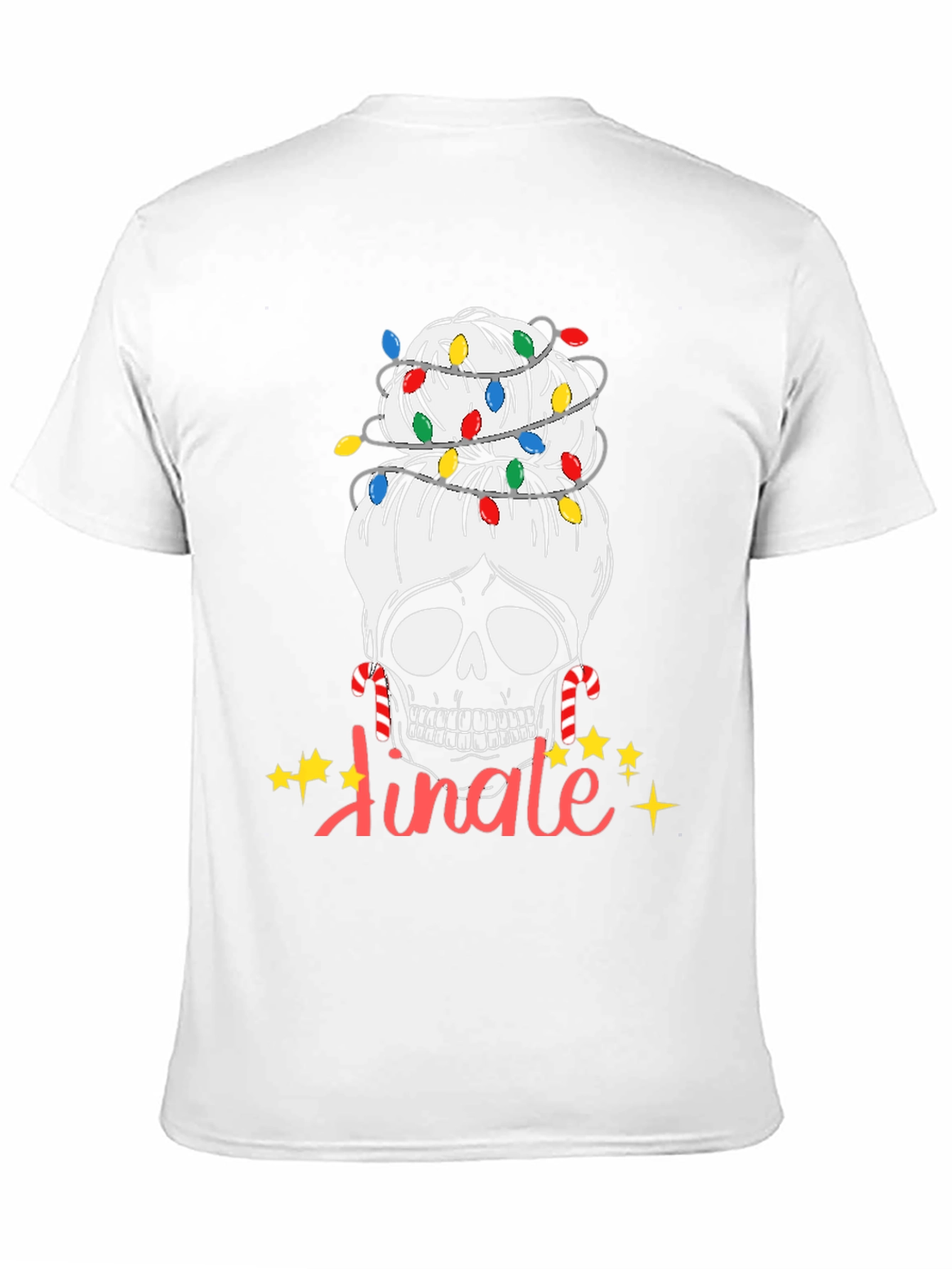 Jingle Skull Messy Bun Christmas T-Shirt