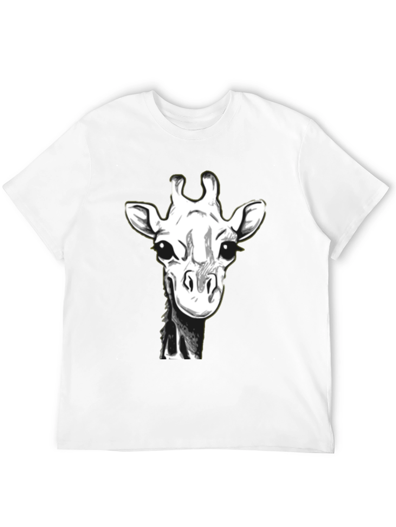 Giraffe Graphic Tee - Black Cotton T-Shirt