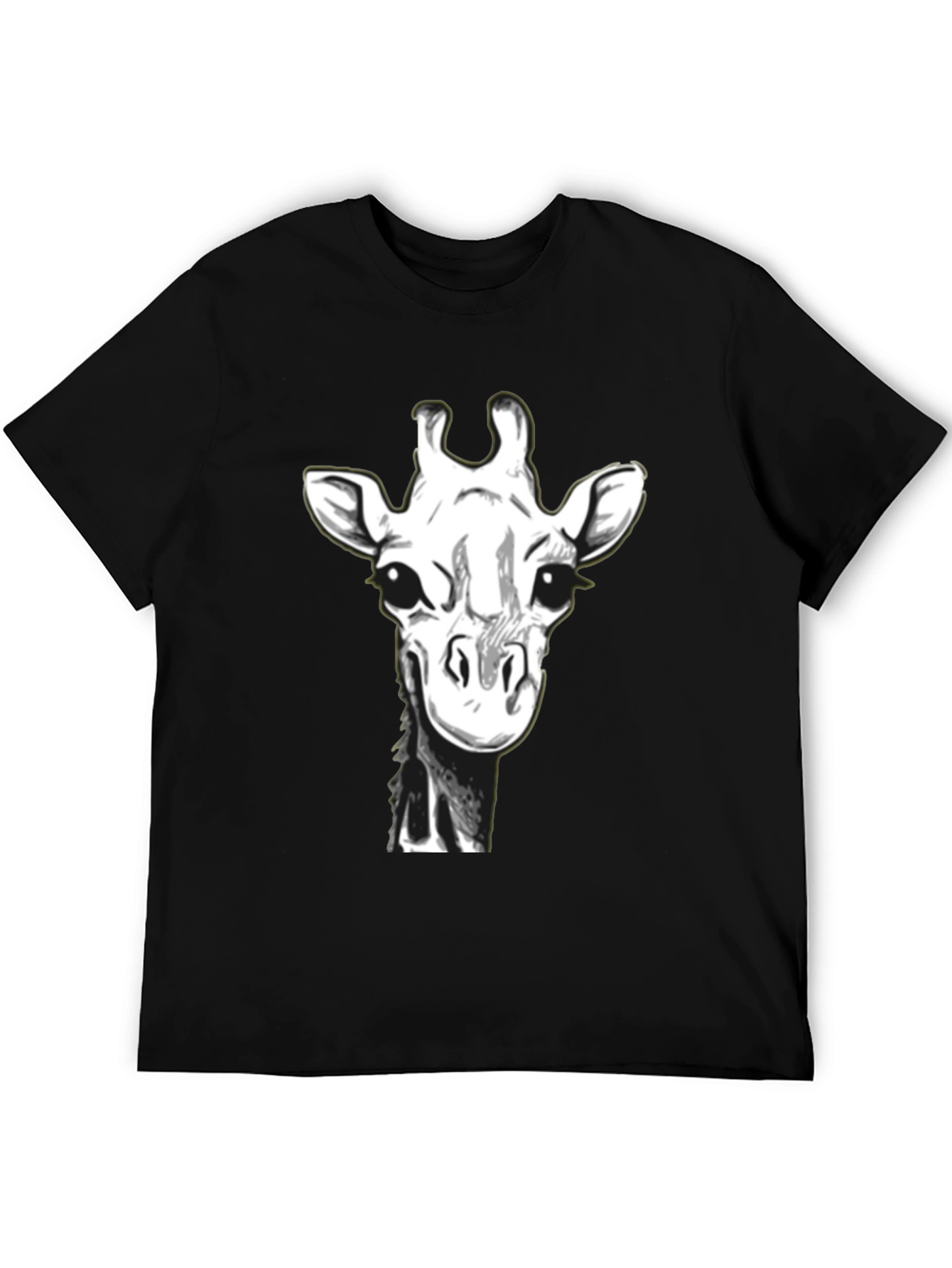 Giraffe Graphic Tee - Black Cotton T-Shirt