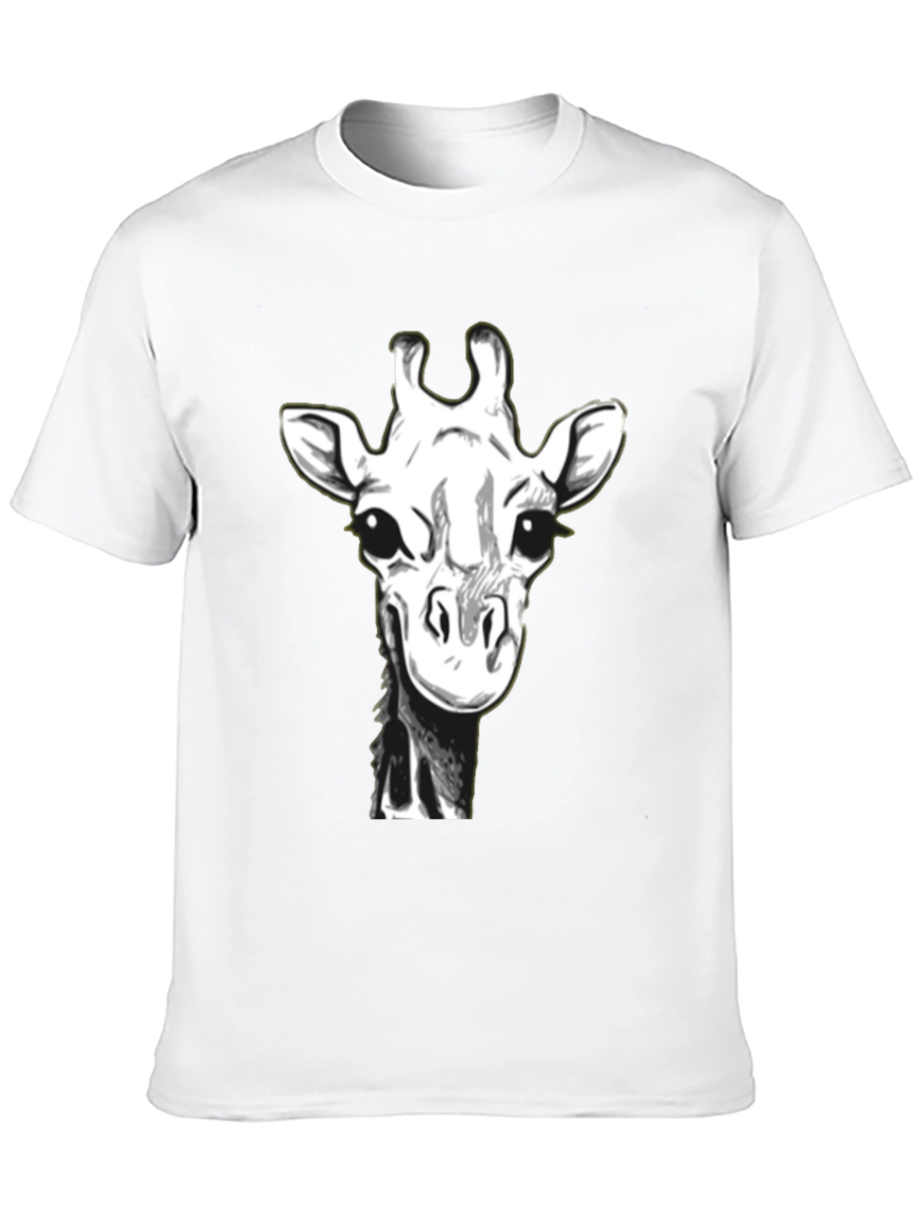 Giraffe Graphic Tee - Black Cotton T-Shirt