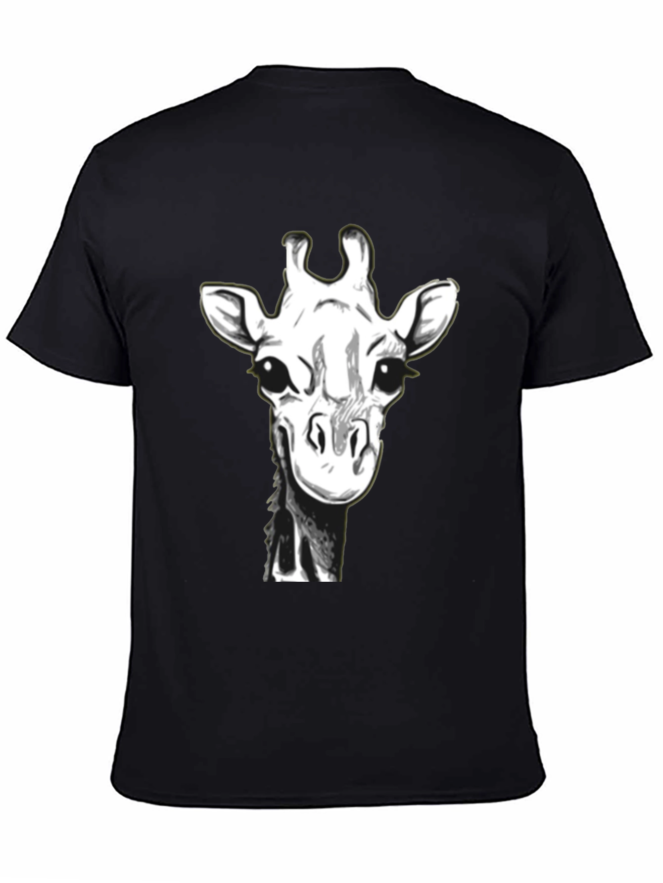 Giraffe Graphic Tee - Black Cotton T-Shirt